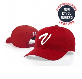 Casquette rouge V réglable coton