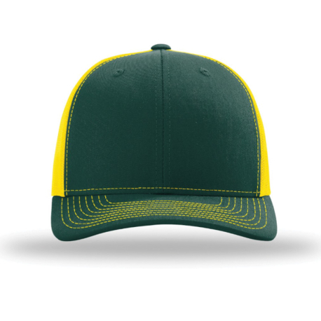 Casquette Richardson 112 Trucker Split Dark Green/Yellow