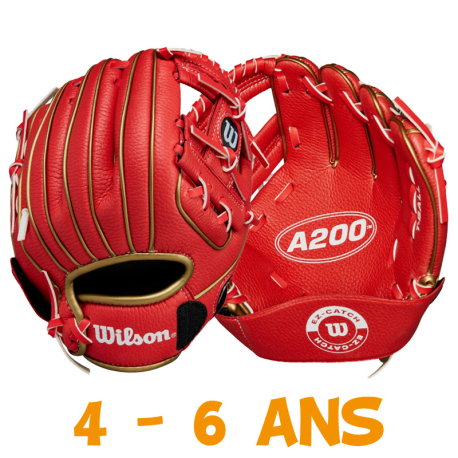 Wilson A200 EZ Catch T-BALL 9" rouge/or