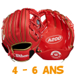 Wilson A200 EZ Catch T-BALL 9" rouge/or