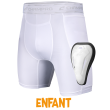 Sliding short + coquille Champro enfant BLANC