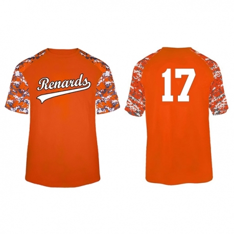 T-shirt Digital Camo orange RENARDS personnalisé