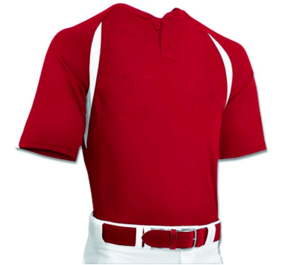 Champro Maillot de Baseball/Softball en Polyester à 2 Boutons pour Homme, Vert forêt, Blanc, Taille M BS63AFGWM