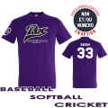 T-shirt coton PUC Baseball/Softball/Cricket violet