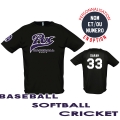 T-shirt coton PUC Baseball/Softball/Cricket noir